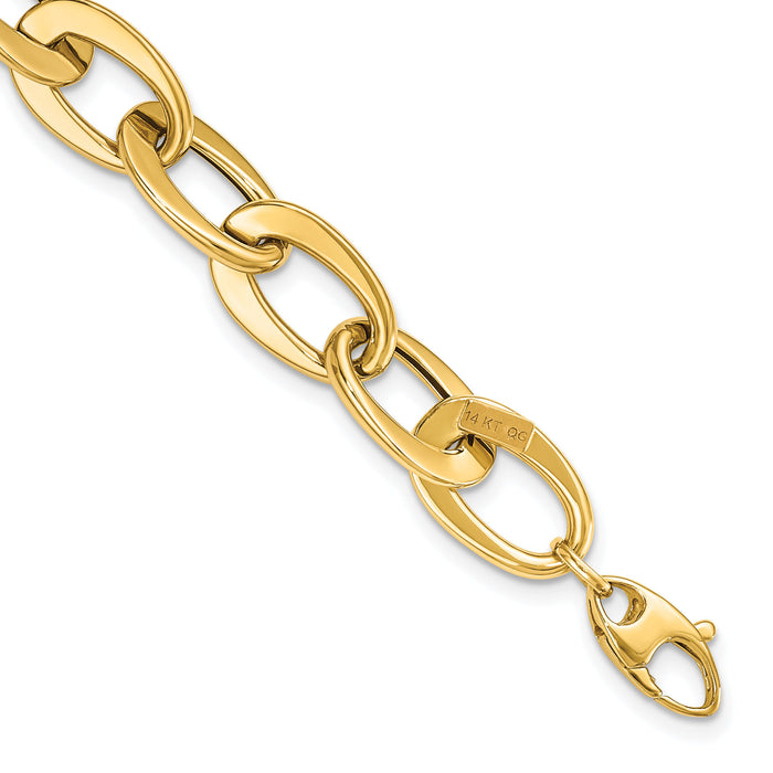 14k Polished Fancy Link Bracelet-SF2375-8