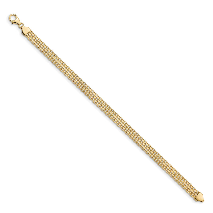 14k Polished Fancy Link Bracelet-SF2410-7.5
