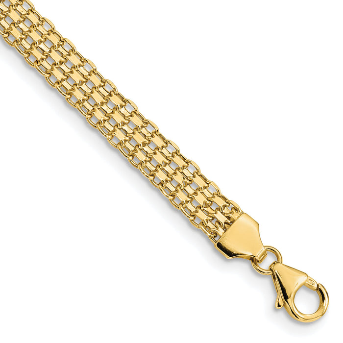 14k Polished Fancy Link Bracelet-SF2410-8.25