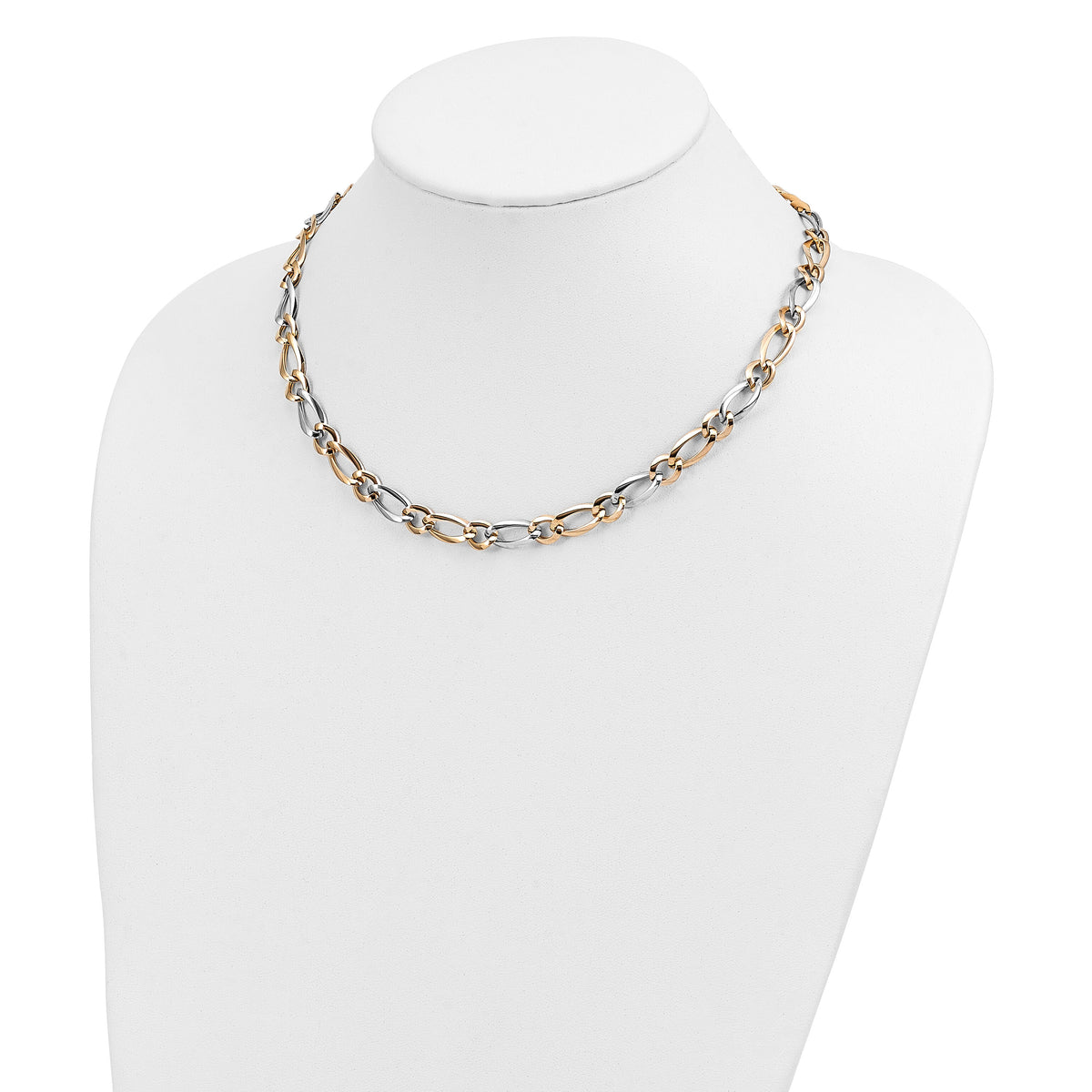 14k Two-Tone Polished Necklace-SF2419-17.5