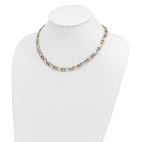 14k Two-Tone Polished Necklace-SF2419-17.5