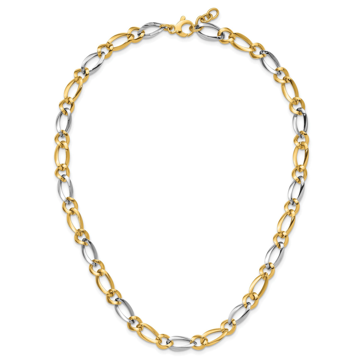 14k Two-Tone Polished Necklace-SF2419-17.5