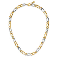 14k Two-Tone Polished Necklace-SF2419-17.5