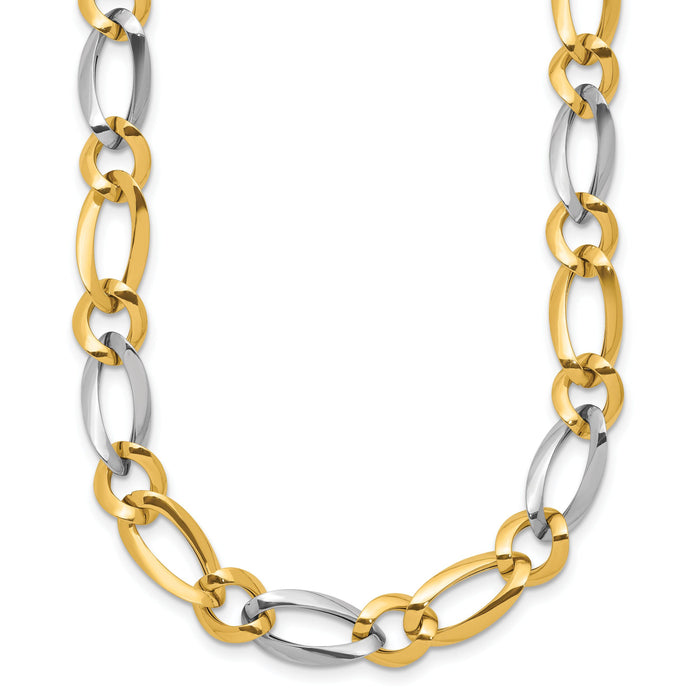 14k Two-Tone Polished Necklace-SF2419-17.5
