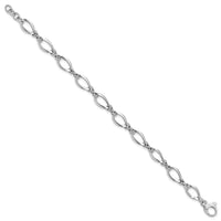 14k White Gold Fancy Link 7.5in Bracelet-SF2420-7.5