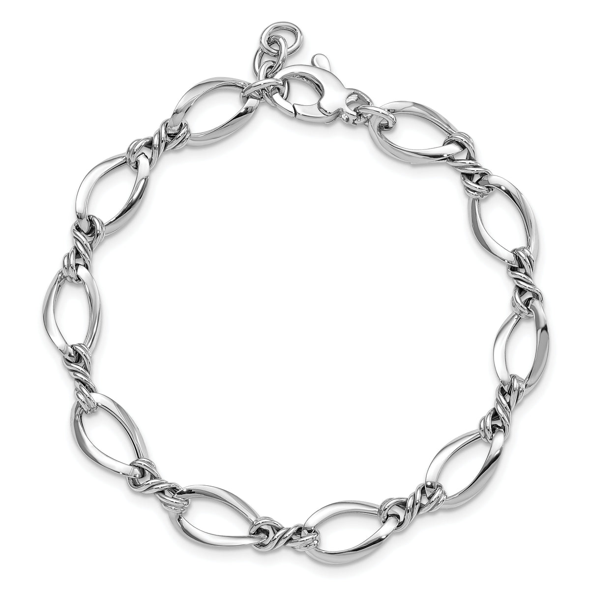 14k White Gold Fancy Link 7.5in Bracelet-SF2420-7.5