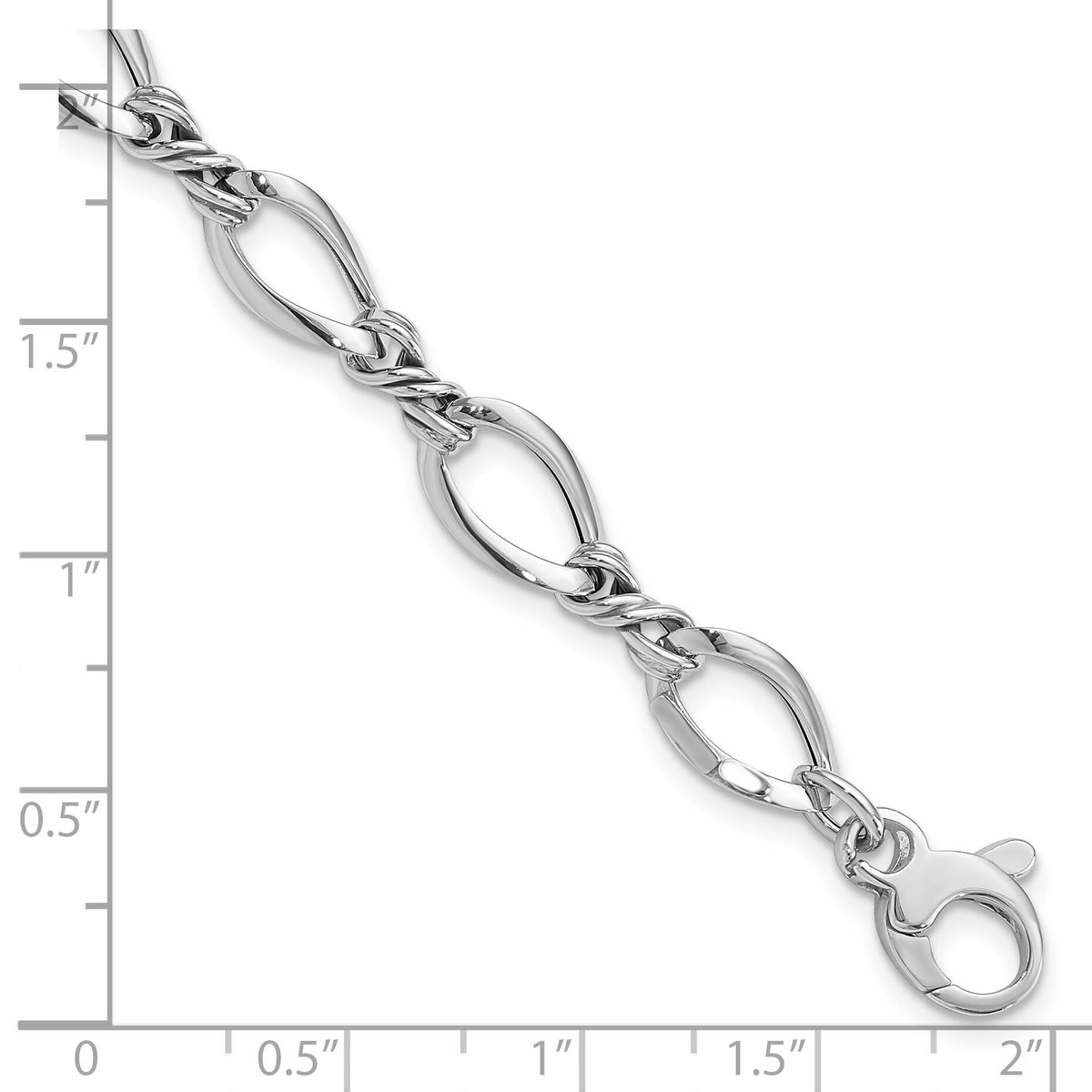 14k White Gold Fancy Link 7.5in Bracelet-SF2420-7.5