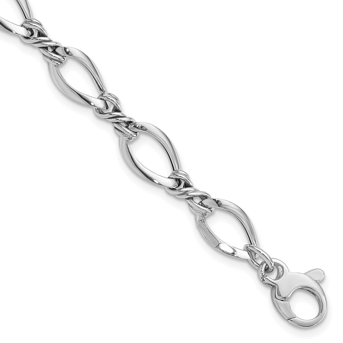 14k White Gold Fancy Link 7.5in Bracelet-SF2420-7.5