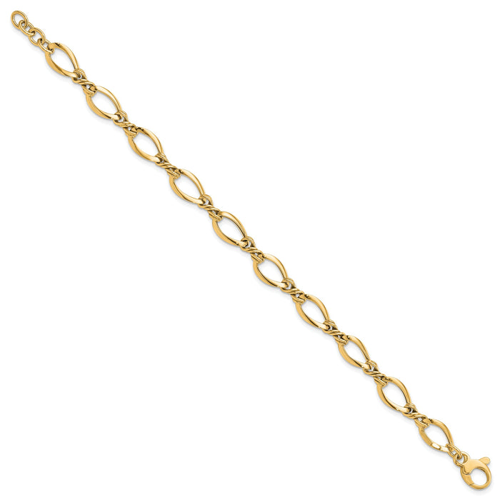 14k Fancy Link 7.5in Bracelet-SF2420Y-7.5