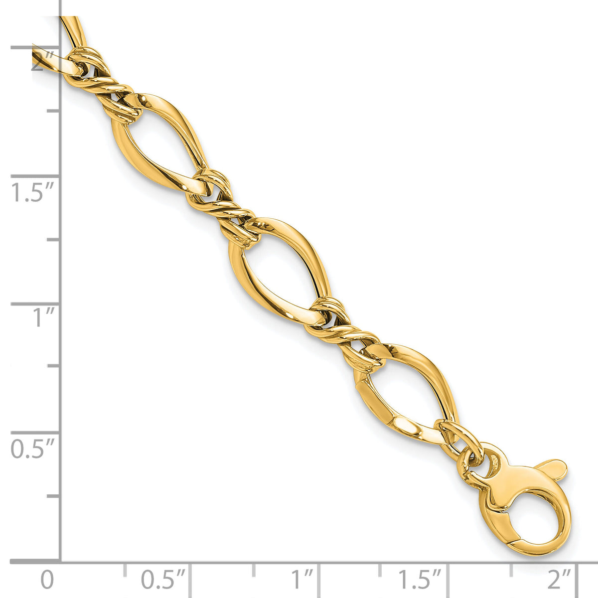 14k Fancy Link 7.5in Bracelet-SF2420Y-7.5