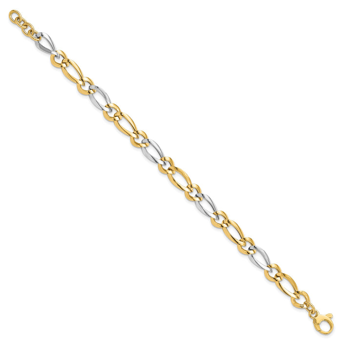 14k Two-Tone Polished Bracelet-SF2421-7.25