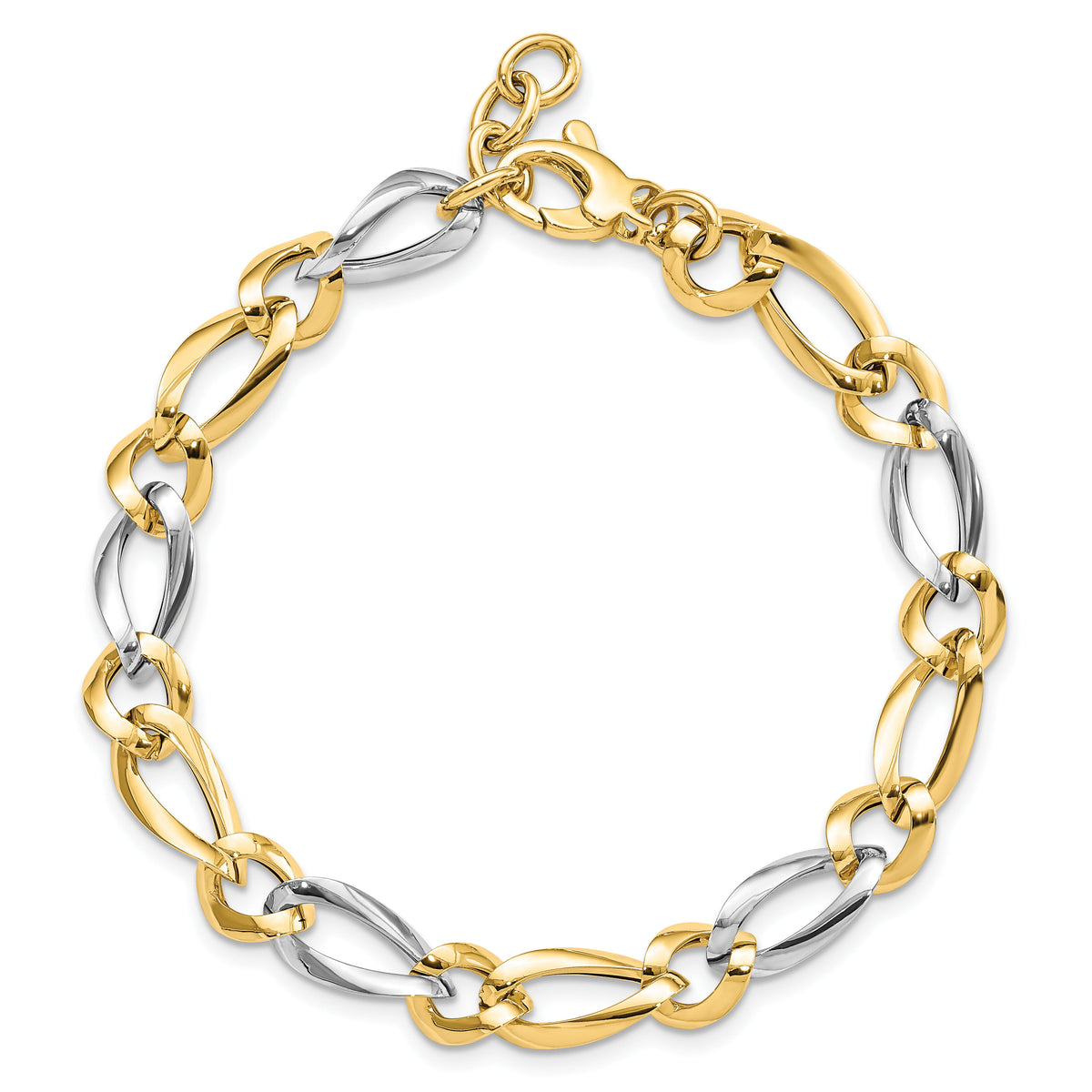 14k Two-Tone Polished Bracelet-SF2421-7.25