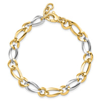 14k Two-Tone Polished Bracelet-SF2421-7.25