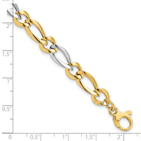 14k Two-Tone Polished Bracelet-SF2421-7.25