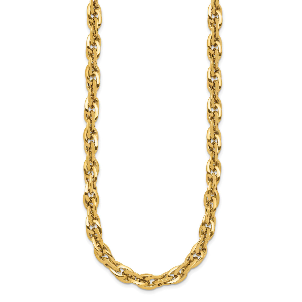 14K Polished Fancy Link Necklace-SF2433-17.5