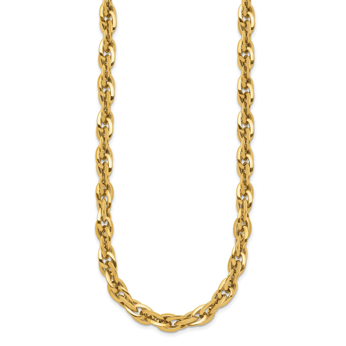 14K Polished Fancy Link Necklace-SF2433-17.5