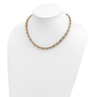 14K Polished Fancy Link Necklace-SF2433-17.5