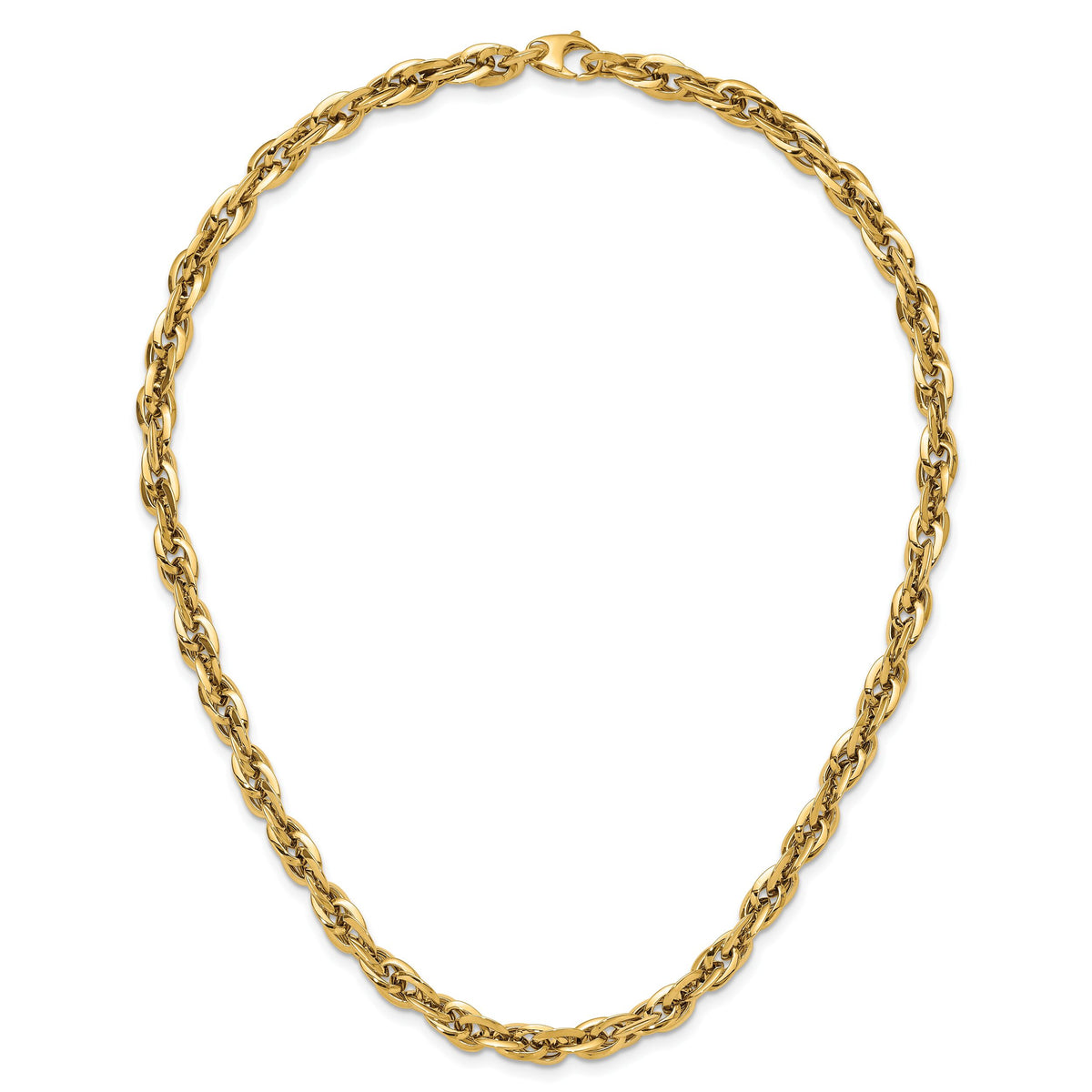 14K Polished Fancy Link Necklace-SF2433-17.5