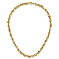 14K Polished Fancy Link Necklace-SF2433-17.5