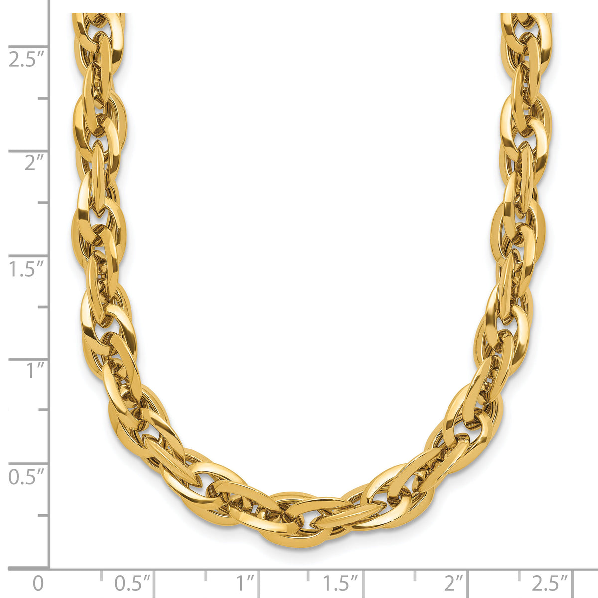 14K Polished Fancy Link Necklace-SF2433-17.5