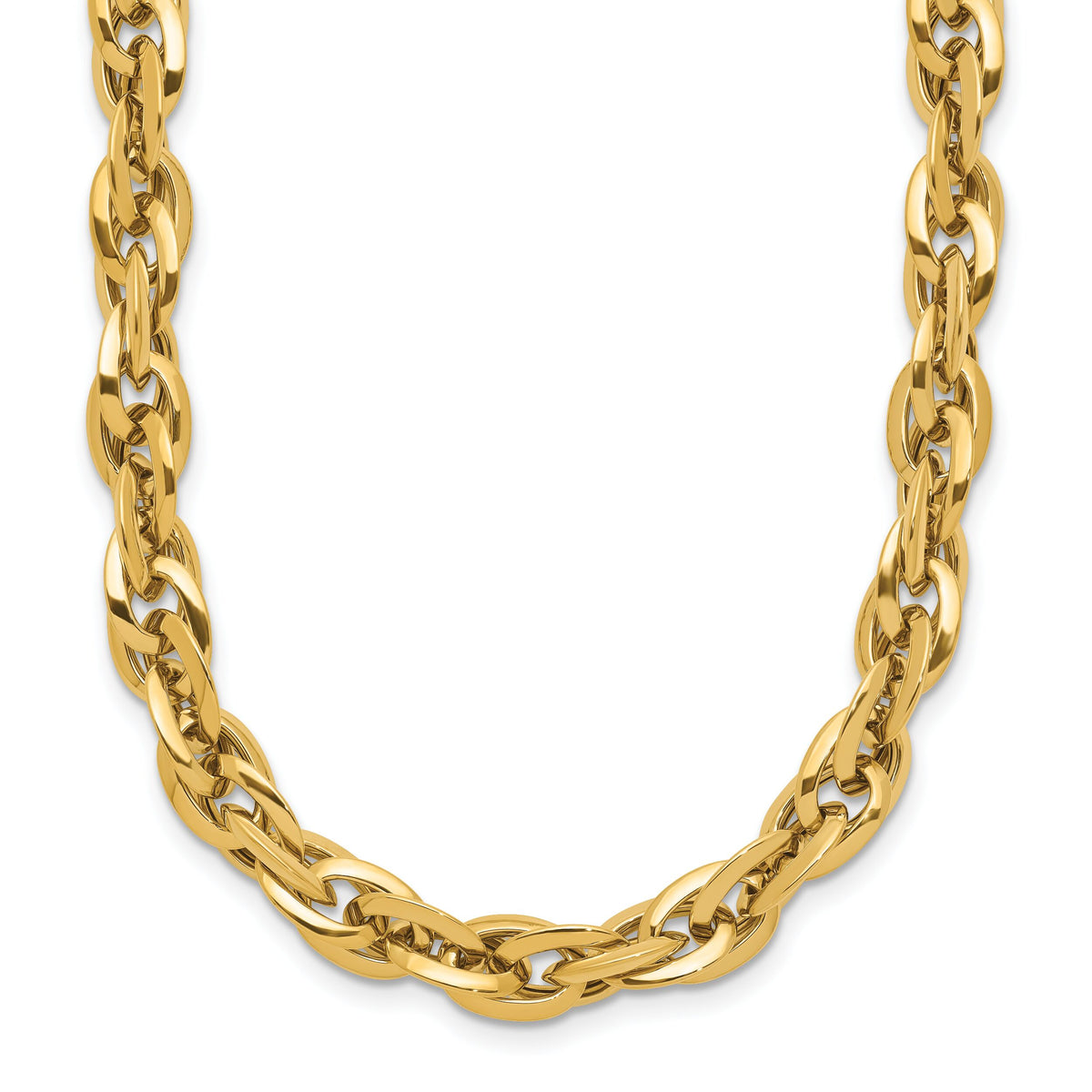 14K Polished Fancy Link Necklace-SF2433-17.5