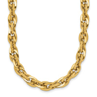 14K Polished Fancy Link Necklace-SF2433-17.5