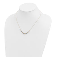 14k Two-tone Diamond-cut Polished Graduated Barrels Necklace-SF2436-18