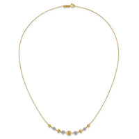 14k Two-tone Diamond-cut Polished Graduated Barrels Necklace-SF2436-18