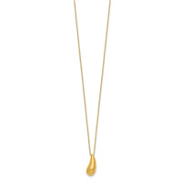 14k Polished Puffed Teardrop 18in Necklace-SF2444-18