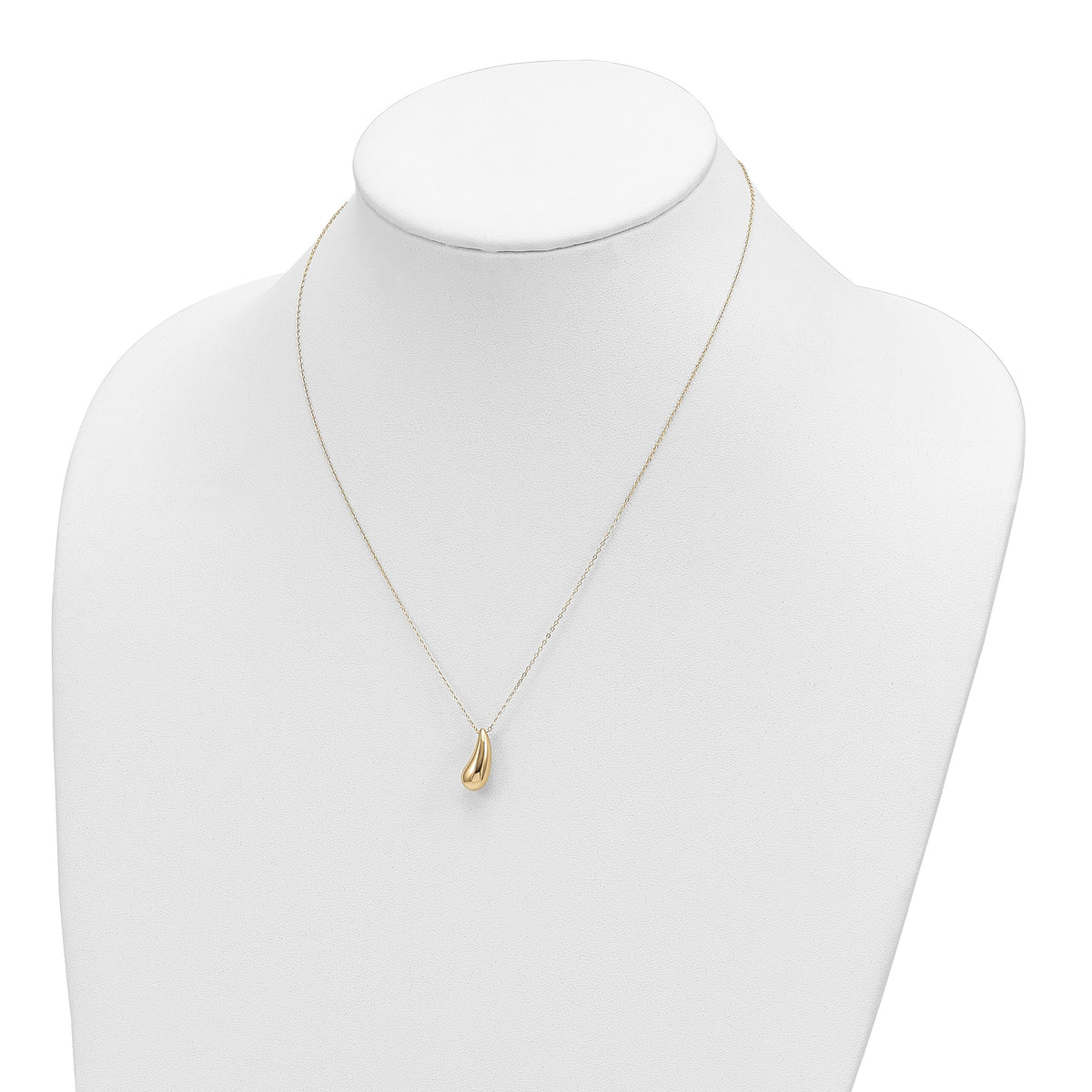 14k Polished Puffed Teardrop 18in Necklace-SF2444-18