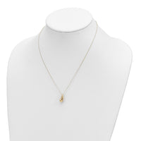14k Polished Puffed Teardrop 18in Necklace-SF2444-18