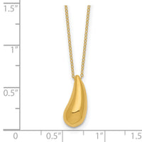 14k Polished Puffed Teardrop 18in Necklace-SF2444-18
