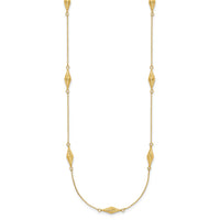 14k Polished and D/C Fancy Beaded 18in Necklace-SF2461-18