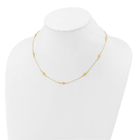 14k Polished and D/C Fancy Beaded 18in Necklace-SF2461-18