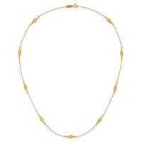 14k Polished and D/C Fancy Beaded 18in Necklace-SF2461-18