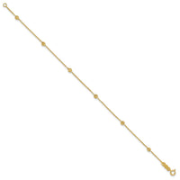 14K Polished and Diamond-cut Tiny Puffed Circles 6-Station Bracelet-SF2463-7.25