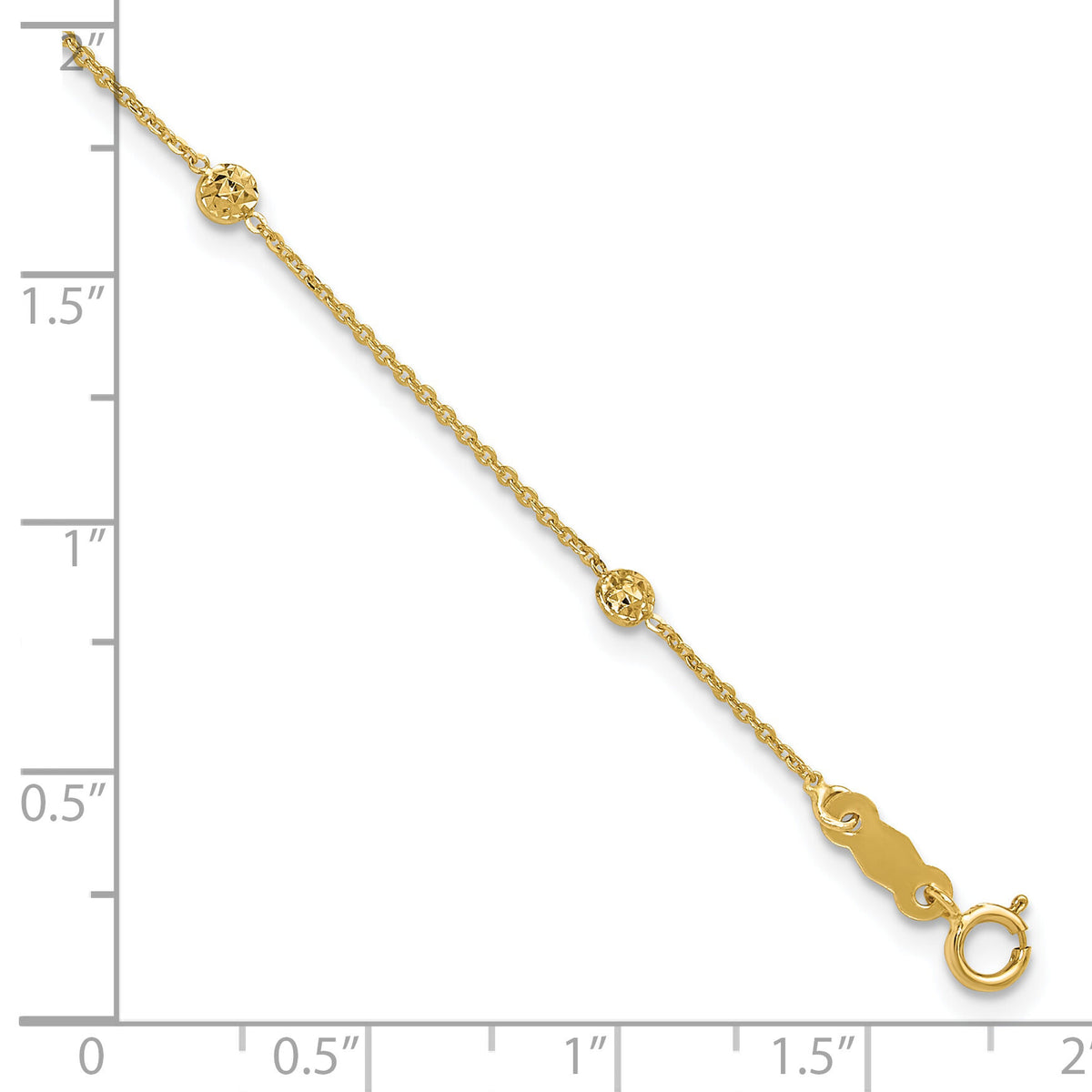 14K Polished and Diamond-cut Tiny Puffed Circles 6-Station Bracelet-SF2463-7.25