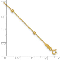 14K Polished and Diamond-cut Tiny Puffed Circles 6-Station Bracelet-SF2463-7.25