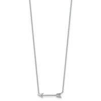 14k White Gold Polished Arrow Necklace-SF2467-17