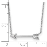 14k White Gold Polished Arrow Necklace-SF2467-17