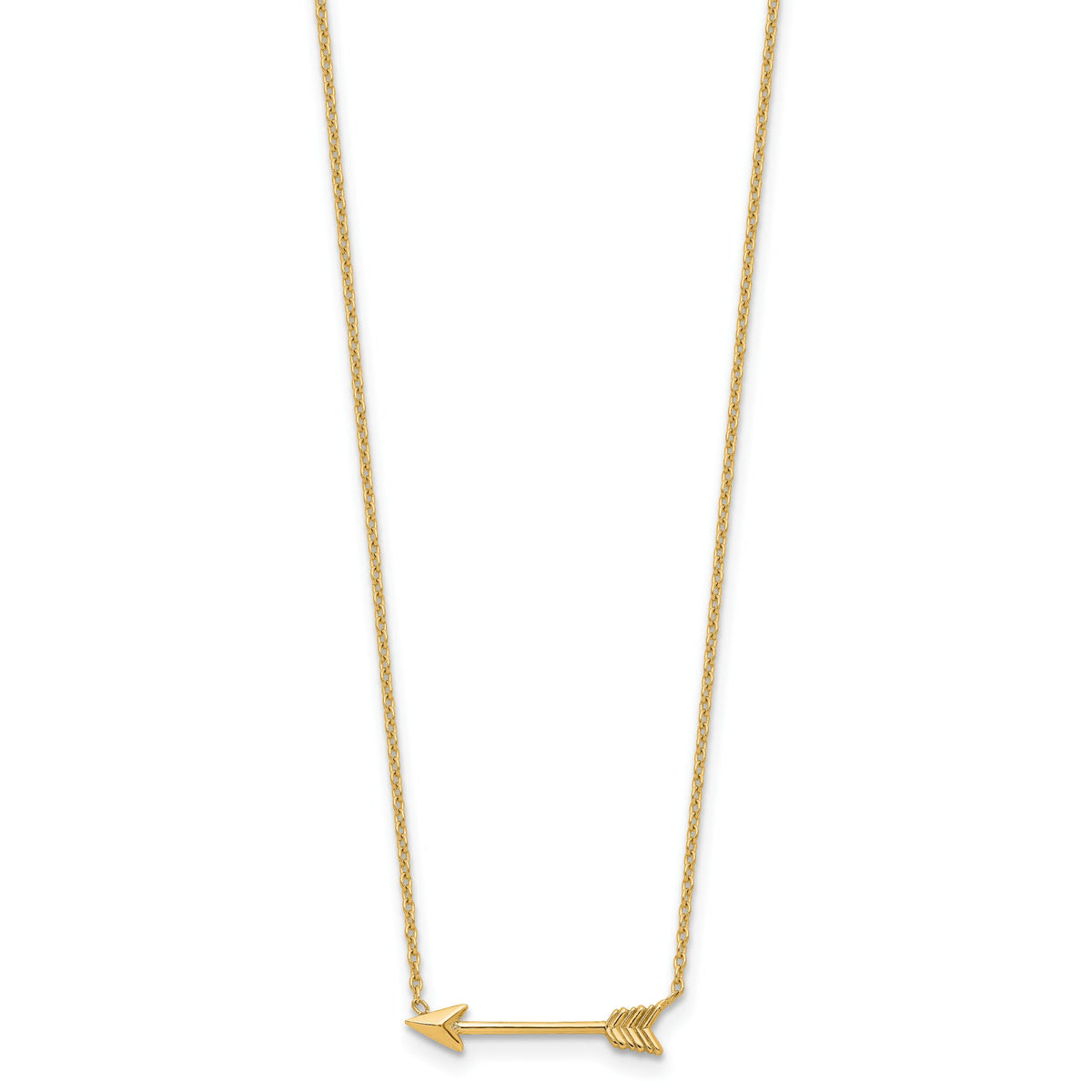 14k Polished Arrow 17in Necklace-SF2467Y-17