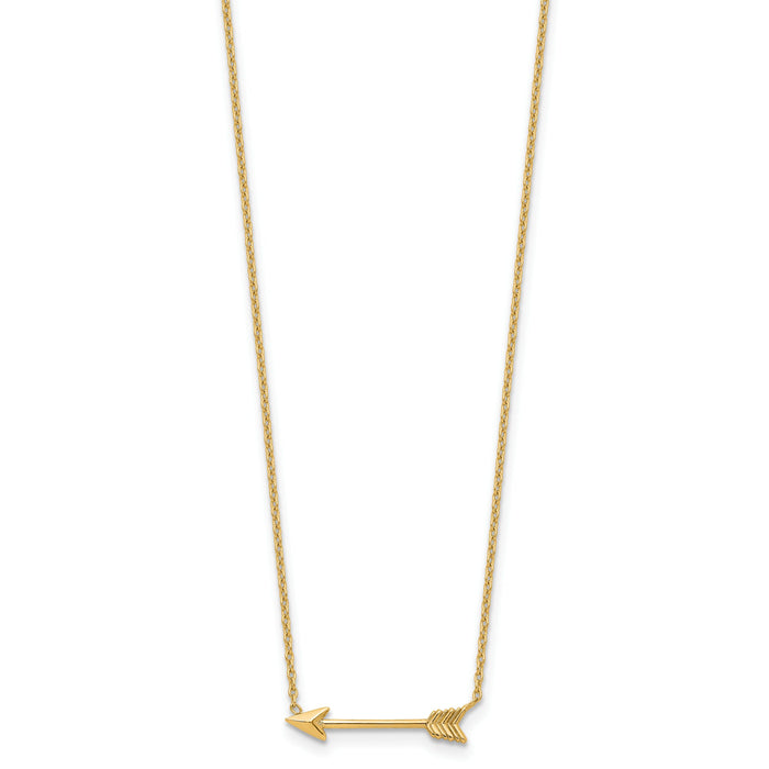 14k Polished Arrow 17in Necklace-SF2467Y-17