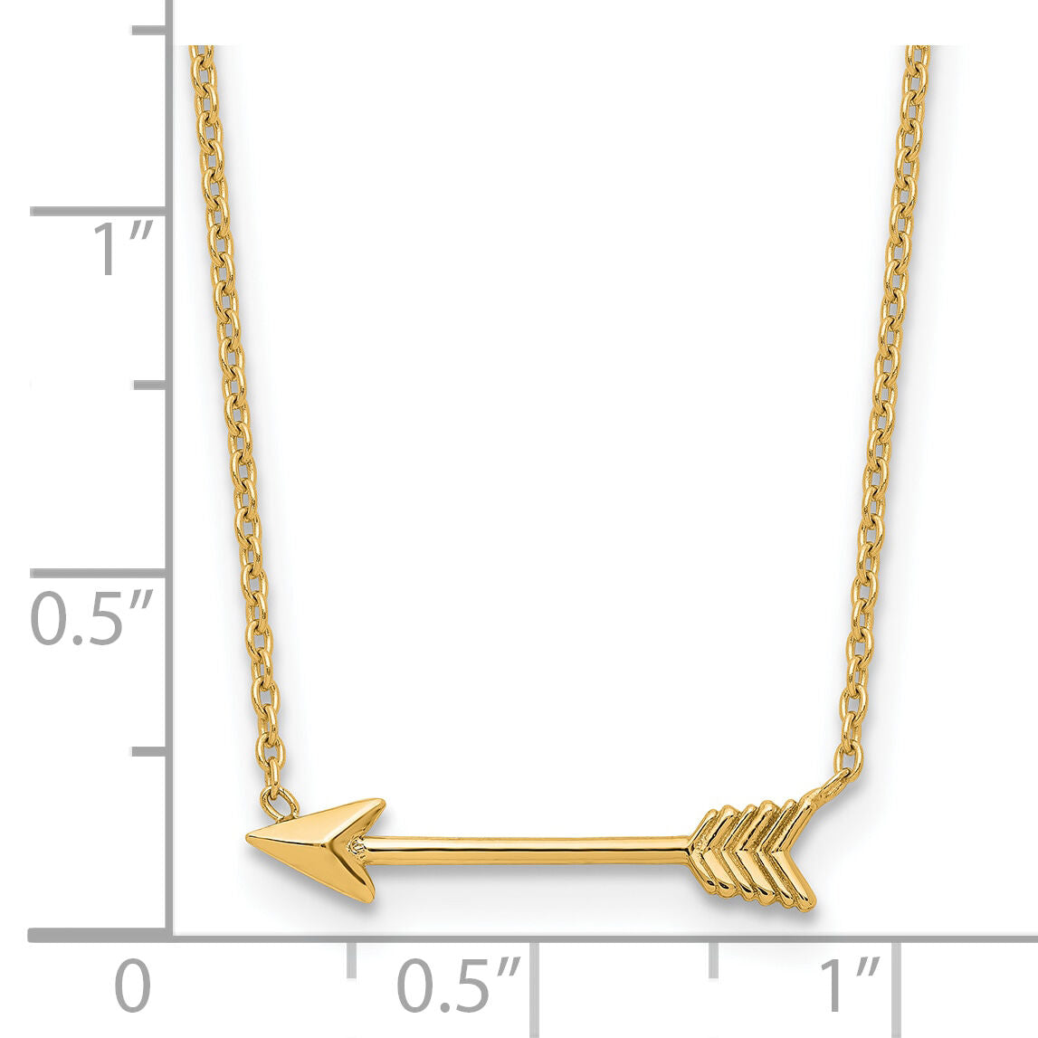 14k Polished Arrow 17in Necklace-SF2467Y-17