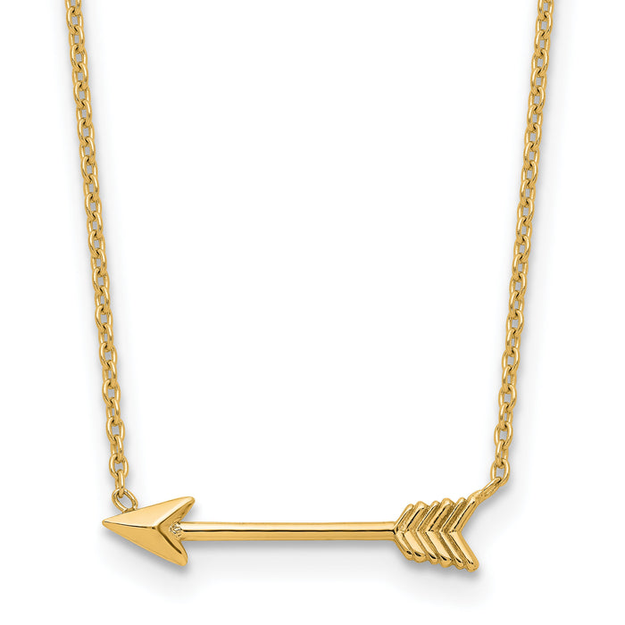 14k Polished Arrow 17in Necklace-SF2467Y-17