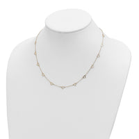 14k Polished Open Hearts on Heart Link 17-Station Necklace-SF2468-18