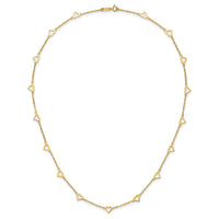 14k Polished Open Hearts on Heart Link 16in Necklace-SF2468-16