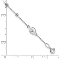 14k White Gold D/C Cross and Miraculous Medal .75in ext. Bracelet-SF2509-6