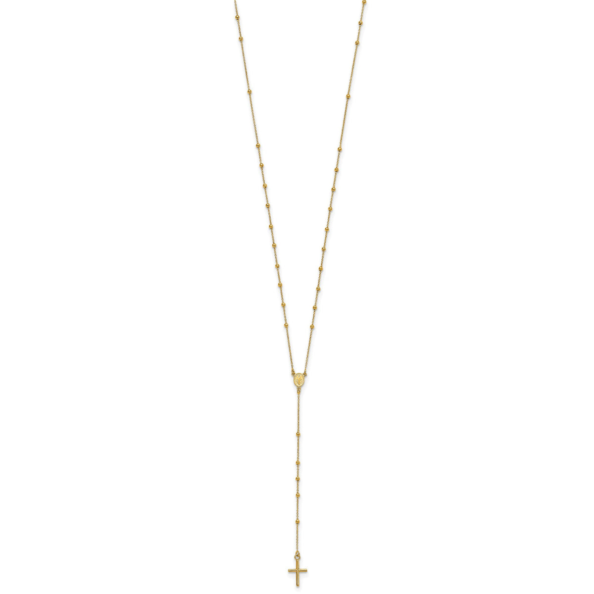 14k Polished Rosary 24 inch Necklace-SF2512-24