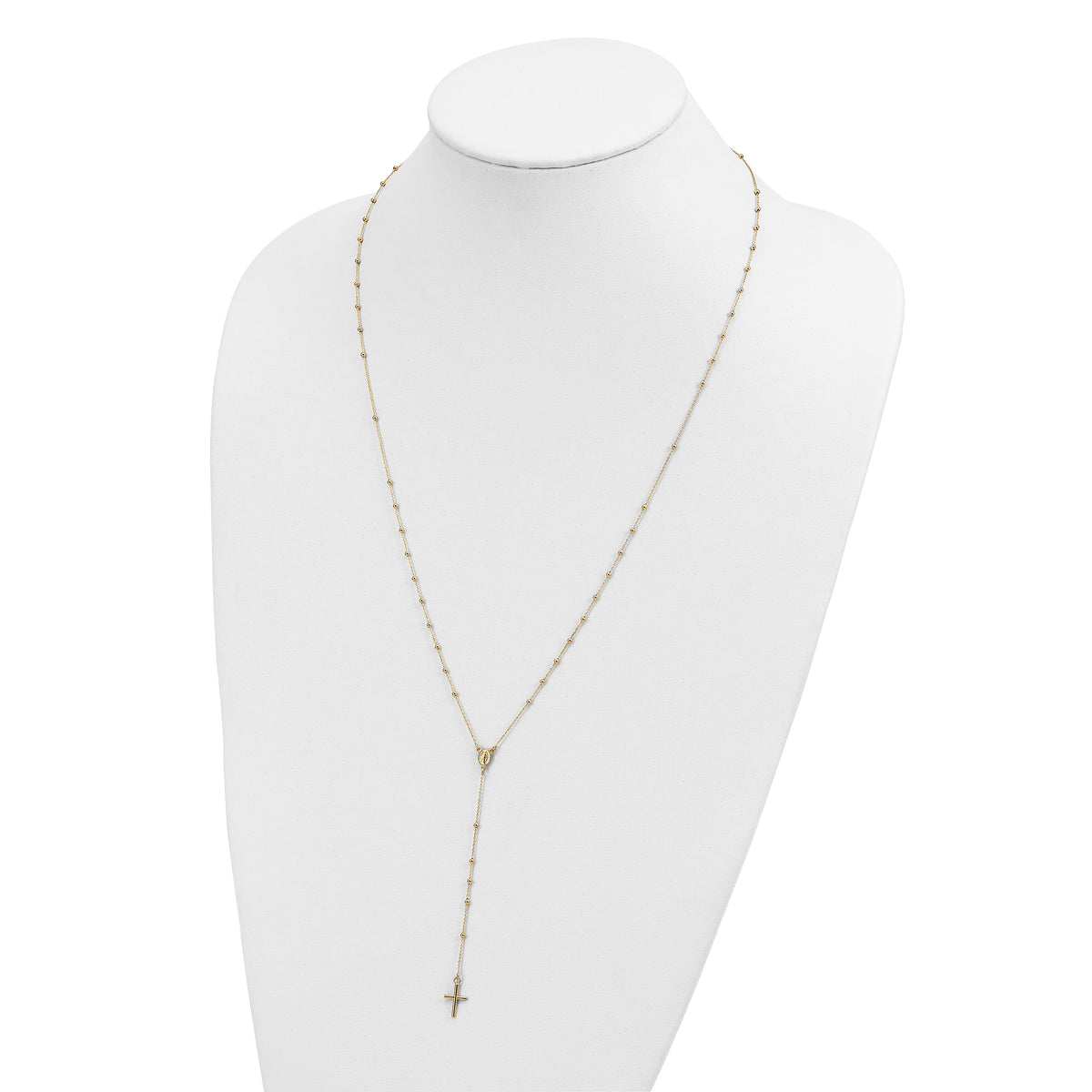 14k Polished Rosary 24 inch Necklace-SF2512-24