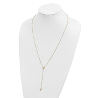 14k Polished Rosary 24 inch Necklace-SF2512-24